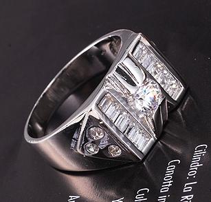 17-STONE CZ MENS DRESS RING-sz 9